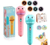 NNBWLMAEE 3 Slide Films Projection Torch Light Toy-24 Random Patterns, Multi-Pattern Educational Picture Learning Light Projector, 2026 New Torch Projector Flashlight for Kids, for Age 3+ Years (A)