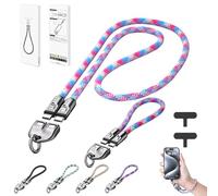 NNBWLMAEE C to C 240W Charging Cable with Wearable Bracelet Design, 5A Fast Charging Cable with Wrist Strap Lanyard, 47/11.8In 240w Fast Charging USB C to USB C Cables, for Tablet, Phone (Pink,Set)
