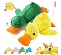 NNBWLMAEE Calming Duck Toy for Dogs, Crinkle Duck Plush, Yellow Ducks Dog Toy, Calming Durable Ducks, Soft Stuffed Plush Mellow Calmings Pillow for Puppies and Small & Medium Dog (C,2M)