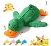 NNBWLMAEE Calming Duck Toy for Dogs, Crinkle Duck Plush, Yellow Ducks Dog Toy, Calming Durable Ducks, Soft Stuffed Plush Mellow Calmings Pillow for Puppies and Small & Medium Dog (Green,S)