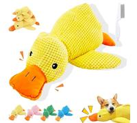 NNBWLMAEE Calming Duck Toy for Dogs, Crinkle Duck Plush, Yellow Ducks Dog Toy, Calming Durable Ducks, Soft Stuffed Plush Mellow Calmings Pillow for Puppies and Small & Medium Dog (Yellow,L)