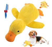 NNBWLMAEE Calming Durable Duck, Squeaky Interactive Duck Dog Toy, Stress Relief Soft Stuffed Plush Stuffed Chew Doll, Bright Yellow Ducks Toys for Indoor Puppy Small Dogs (Yellow,Large)