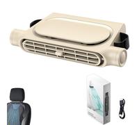 NNBWLMAEE Car Backseat Fan with 3 Speeds, Car Fan for Driver and Passenger's Seat Usb Cooling Fans for Backseat, Sedan, SUV, Truck, RV & Vehicles (Beige)