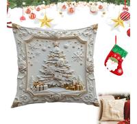 NNBWLMAEE Christmas Cushion Covers Set of 4, 2026 New Christmas Themed Cushion Cover, Soft Comfortable Single Side Printing Decorative Cushions, for Home Living Room (Christmas Tree,17.7 * 17.7in)