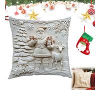 NNBWLMAEE Christmas Cushion Covers Set of 4, 2026 New Christmas Themed Cushion Cover, Soft Comfortable Single Side Printing Decorative Cushions, for Home Living Room (Santa Claus,17.7 * 17.7in)
