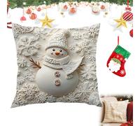 NNBWLMAEE Christmas Cushion Covers Set of 4, 2026 New Christmas Themed Cushion Cover, Soft Comfortable Single Side Printing Decorative Cushions, for Home Living Room (Snowman,17.7 * 17.7in)