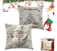 NNBWLMAEE Christmas Cushion Covers Set of 4, 2026 New Christmas Themed Cushion Cover, Soft Comfortable Single Side Printing Decorative Cushions, for Home Living Room (2PCS-2,19.6 * 19.6in)