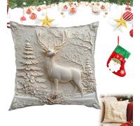 NNBWLMAEE Christmas Cushion Covers Set of 4, 2026 New Christmas Themed Cushion Cover, Soft Comfortable Single Side Printing Decorative Cushions, for Home Living Room (Elk,15.7 * 17.7in)