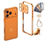 NNBWLMAEE ChubbyCase Ultra-Thin Metal Frame Heat Dissipation Case with Lens Protector for iPhone 17/16/15 Pro MAX, Detachable Metal Lens Cover Cases, Seahorse Buckle Design (17Air,H)