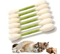 NNBWLMAEE Cotton Swabs Cat Toys with Catnip, 6 PK Cat Q Tip Toy, Giant Cotton Swab Cat Toys for Indoor Cats, Interactive Kitty Chew Toys for Boredom, Teething, Kicker Play and Daily Exercise (A5)