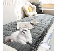 NNBWLMAEE Couch Cover, Non-Slip Washable Couches Covers for Pets, New Thick Sofa Covers Washable, Ultra-Soft Fluffy Plush, All Seasons, for Living Room Decor (Dark Gray,27.5 * 82.6in)