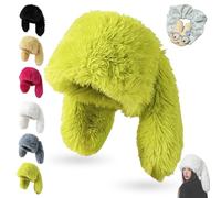 NNBWLMAEE Cute Long Bunny Ear Plush Hat, Y2K Fuzzy Bunny Hat, Fluffy Fuzzy Bunnys Cap, Winter Warm Plush Rabbit Beanies with Soft Long Rabbit Ears, for Girls, Festival, Easter, Party (Green)