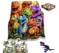 NNBWLMAEE Cute Smiling Dinosaurs HD Digital Print Flannel, Soft Flannel Blanket with Funny Smiling Dinosaurs, for Toddler Adults, Warm Cover for Couch Bed Travel & Nap Decor (59.05 * 39.37in)