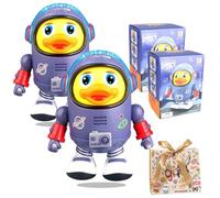 NNBWLMAEE Dancing Space Duck Toy, Electric Musical Dancing Duck Robot Toy, Children Interactive Early Educational Space Ducks Toys, Suitable for Birthday, Christmas and Children's Gifts (2PCS)