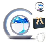 NNBWLMAEE Evadore Lumaflow Sandscape Charger, 3-in-1 Sandscape Charger, 3D Moving Sand Picture Sandscapes Lamp with Wireless Charging Station, Soothing Dual Light, for Bedroom, Study, Office (Blue)