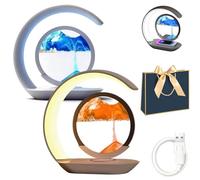 NNBWLMAEE Evadore Lumaflow Sandscape Charger, 3-in-1 Sandscape Charger, 3D Moving Sand Picture Sandscapes Lamp with Wireless Charging Station, Soothing Dual Light, for Bedroom, Study, Office (2PCS)