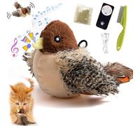 NNBWLMAEE Flapping Bird Cat Toy, Celery Pets Cat Toy, Bird Toy for Cats, Chirping Bird Cat Toy, Cat Toy Bird Flapping, Simulated Chirping Bird Cat Toy, USB Rechargeable (Chirping+Flapping)