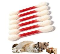 NNBWLMAEE Giant Qtip Cat Toy with Catnip, 6 PCS Durable Cotton Swabs Catnip Toys, Interactive Kitten Teething Chew Sticks for Indoor Cats Boredom Relief, Dental Care & Daily Play (A2)