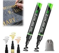NNBWLMAEE Golden Tombstone Marker Pen for Restoring Faded Grave Inscriptions, Waterproof Stone Touch-up Pen, Strong Coverage, Quick-Drying, Fade-Resistant for Granite Gravestone Lettering (Black)