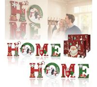 NNBWLMAEE Heritage Holiday Home Sign, 4 Pcs Winter Wood Home Sign, Winter Rustic Theme Holiday Christmas Art Wall Decor, Christmas Wall Decor, for Living Room Shelf Mantel Windowsill (2A)