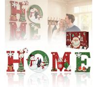 NNBWLMAEE Heritage Holiday Home Sign, 4 Pcs Winter Wood Home Sign, Winter Rustic Theme Holiday Christmas Art Wall Decor, Christmas Wall Decor, for Living Room Shelf Mantel Windowsill (A)