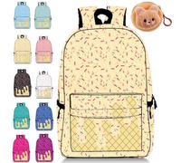NNBWLMAEE Ice Cream Drip Backpack for Boys Girls, Icecream Drip Backpack, Kawaii Shoulder Bagpacks, Laptop Shoulder Bag with Side Pockets Large Capacity (E)