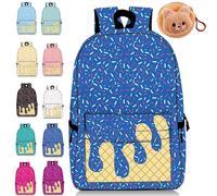 NNBWLMAEE Ice Cream Drip Backpack for Boys Girls, Icecream Drip Backpack, Kawaii Shoulder Bagpacks, Laptop Shoulder Bag with Side Pockets Large Capacity (C)