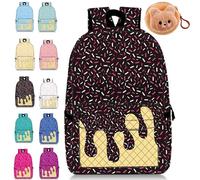 NNBWLMAEE Ice Cream Drip Backpack for Boys Girls, Icecream Drip Backpack, Kawaii Shoulder Bagpacks, Laptop Shoulder Bag with Side Pockets Large Capacity (I)