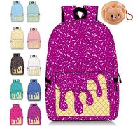 NNBWLMAEE Ice Cream Drip Backpack for Boys Girls, Icecream Drip Backpack, Kawaii Shoulder Bagpacks, Laptop Shoulder Bag with Side Pockets Large Capacity (B)