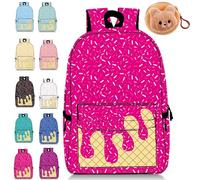 NNBWLMAEE Ice Cream Drip Backpack for Boys Girls, Icecream Drip Backpack, Kawaii Shoulder Bagpacks, Laptop Shoulder Bag with Side Pockets Large Capacity (G)