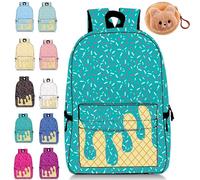 NNBWLMAEE Ice Cream Drip Backpack for Boys Girls, Icecream Drip Backpack, Kawaii Shoulder Bagpacks, Laptop Shoulder Bag with Side Pockets Large Capacity (F)
