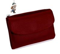 NNBWLMAEE Joyfullygo Wallet, Unisex Pebble Leather Wallet, with Credit Card Holder, Coin Holder & Cash Slots, Soft Small, Waterproof, Large Capacity (F)