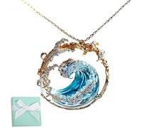 NNBWLMAEE Juego de joyas de plata de ley S925 con diseño de juramento del océano, pendientes ajustables de plata y oro, collar, anillo, pulsera, conjunto de joyas de la serie Ocean para mujeres y