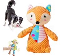NNBWLMAEE Juguete de peluche inmortal chirriante para masticadores agresivos, juguete de peluche inmortal, cerdo robusto invencible, hecho para tus masticadores pesados (zorro)