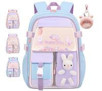 NNBWLMAEE Kawaii Bunny School Backpack for Girls, Bad Bunny Backpack for Girls, Large Capacity Waterproof Kawaii Bookbag, Back to School (Blue-L)