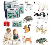 NNBWLMAEE Kids' Insect & Animal Slot-Assembly Toys with 8Pcs Lifelike Insect/Animal Models, Educational Bug Playset, 3 Progressive Levels for Hands-On Assembly, Creativity and Nature Learning (3Mix)