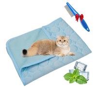 NNBWLMAEE Kittra Cooling Mat for Cats, Comfortable and Breathable Cooling Bed for Cat, Foldable Pet Coolings Pad, Washable Summer Pet Blanket with 3 Layer System Instant Cool Cats Dogs (A,S)