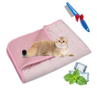 NNBWLMAEE Kittra Cooling Mat for Cats, Comfortable and Breathable Cooling Bed for Cat, Foldable Pet Coolings Pad, Washable Summer Pet Blanket with 3 Layer System Instant Cool Cats Dogs (E,S)