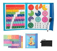 NNBWLMAEE Libro De Demostración De Fracciones Magnéticas, Fichas Magnéticas Educativas De Fracciones, Rompecabezas Y Círculos De Fracciones Magnéticass, Juego De Bloques De Construcción (A)