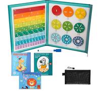 NNBWLMAEE Libro De Demostración De Fracciones Magnéticas, Fichas Magnéticas Educativas De Fracciones, Rompecabezas Y Círculos De Fracciones Magnéticass, Juego De Bloques De Construcción (3 Mix)