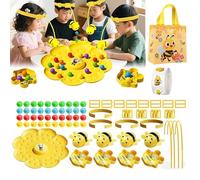 NNBWLMAEE Magnetic Bee String Game, Colorful Multifunctional Magnetic Bee Toy String Game, Busy Buzzy BeeGame with Strings/Headband, Funny Games, for Party Outdoor Travel Camping (4 Players)