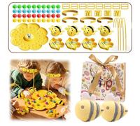 NNBWLMAEE Magnetic Bee String Game, Colorful Multifunctional Magnetic Bee Toy String Game, Enjoy Interacting with Family for Party Outdoor Backyard Travel Camping (4 Players)