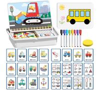 NNBWLMAEE Magnetic Puzzles Face Dress Up, Magnetic Funny Face Puzzle Toy Drawing Board, Double Side Preschool Educational Learning Toy, For Home Airplane Travel Car Trip Boys Girls Age 3-6 (C)