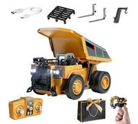 NNBWLMAEE Microcrew Mini RC Construction Series, Pocket Dump Truck, App Control 1/64 Mini RC Construction Crane Forklift Trucks, Excavator & Forklift Set, Vehicles Toy for Adults Kids (Dump Truck)
