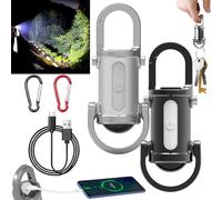 NNBWLMAEE Mini llavero de 1200 lm superbrillante, impermeable, linterna 2 en 1 y banco de energía, llavero de luz LED recargable para camping, senderismo, emergencia (2 unidades)