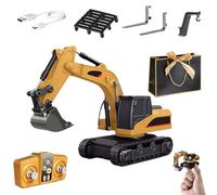 NNBWLMAEE Mini RC Construction Series, Pocket Dump Truck, App Control 1/64 Mini RC Construction Crane Forklift Trucks, Excavator & Forklift Set, Vehicles Toy for Adults Kids (Excavator)