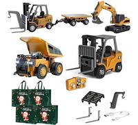 NNBWLMAEE Mini RC Construction Series, Remote Control Dump Truck, App Control 1/64 Mini RCS Constructions Crane Forklift Trucks, RC Construction Vehicle Set, Toy for Adult Kid (Mix)