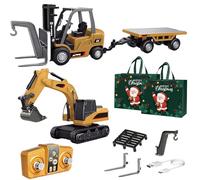 NNBWLMAEE Mini RC Construction Series, Remote Control Dump Truck, App Control 1/64 Mini RCS Constructions Crane Forklift Trucks, RC Construction Vehicle Set, Toy for Adult Kid (C)
