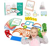 NNBWLMAEE Montessori Smart Sticks para Niños, 120 Pzs Palos Y Anillos De Madera Juego De Puzzle - Ortografía, Stem Y Arte En Un Juguete, Mejora Creatividad E Imaginación (1PC)