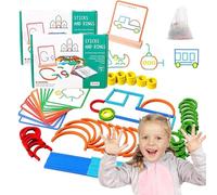 NNBWLMAEE Montessori Smart Sticks para Niños, 120 Pzs Palos Y Anillos De Madera Juego De Puzzle - Ortografía, Stem Y Arte En Un Juguete, Mejora Creatividad E Imaginación (2PCS)